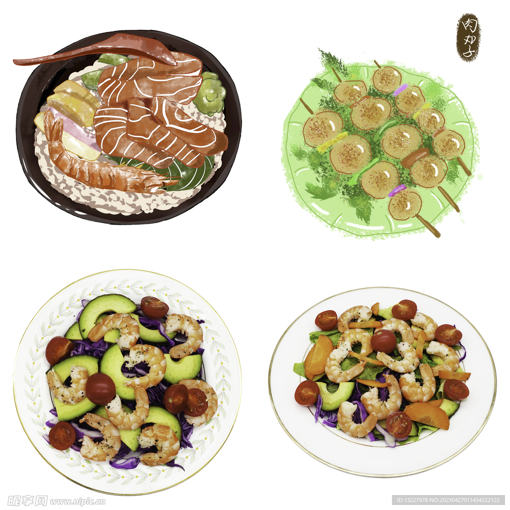 手绘卡通川菜背景素材
