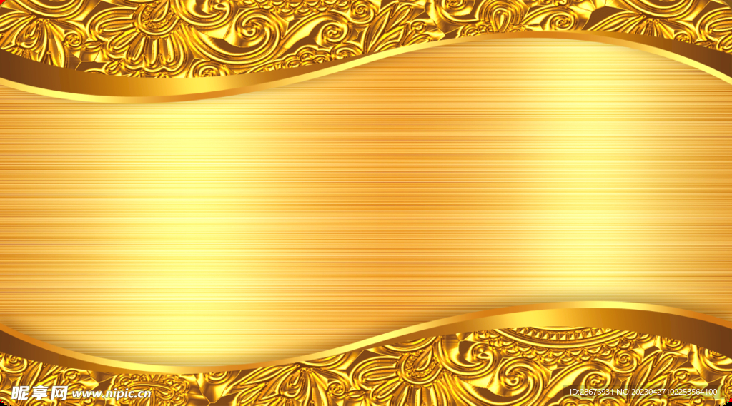 金色条纹花纹名片背景