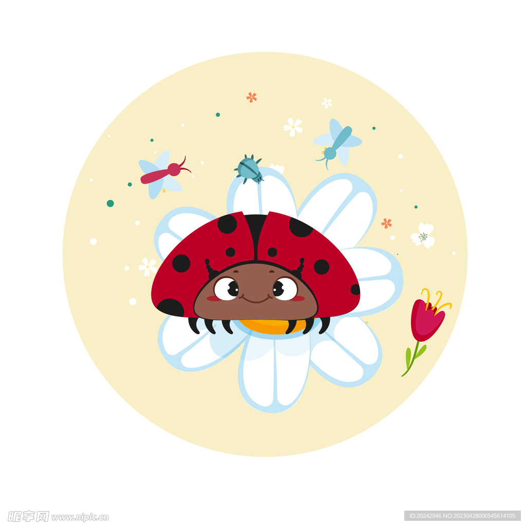 七星飘虫矢量素材