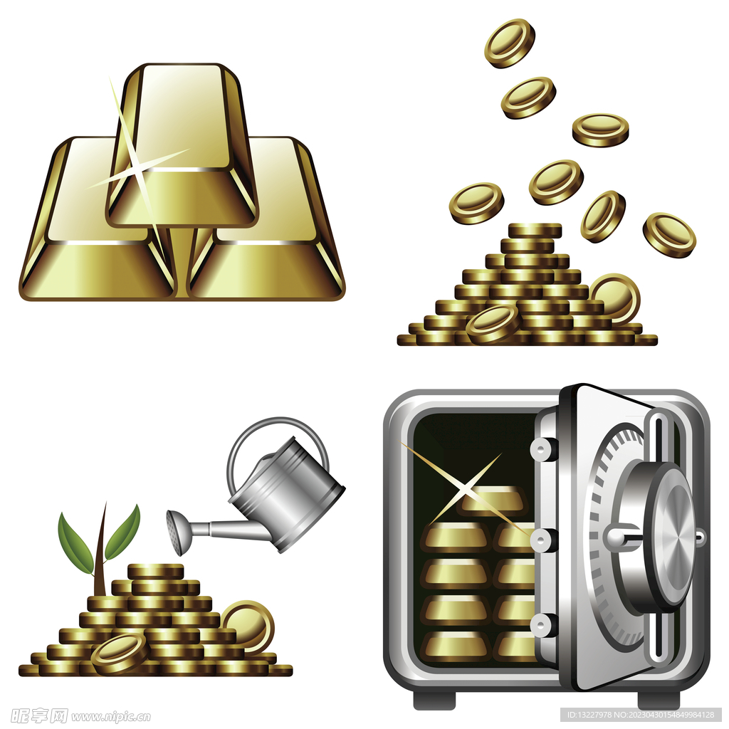 金融金币钱财素材