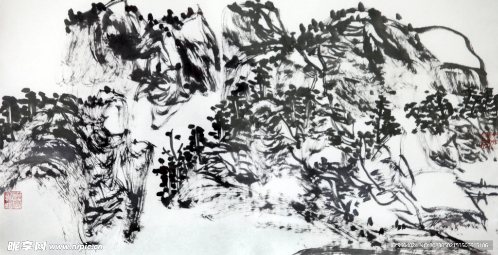 郭洪亮国画山水画横幅