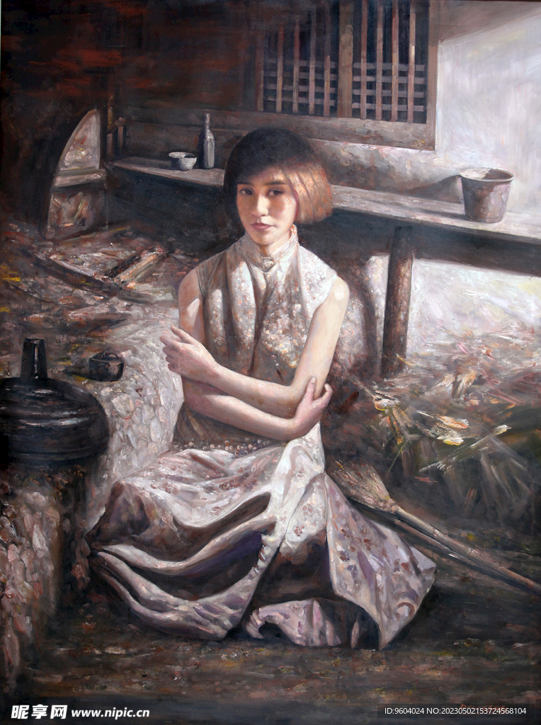 美女油画
