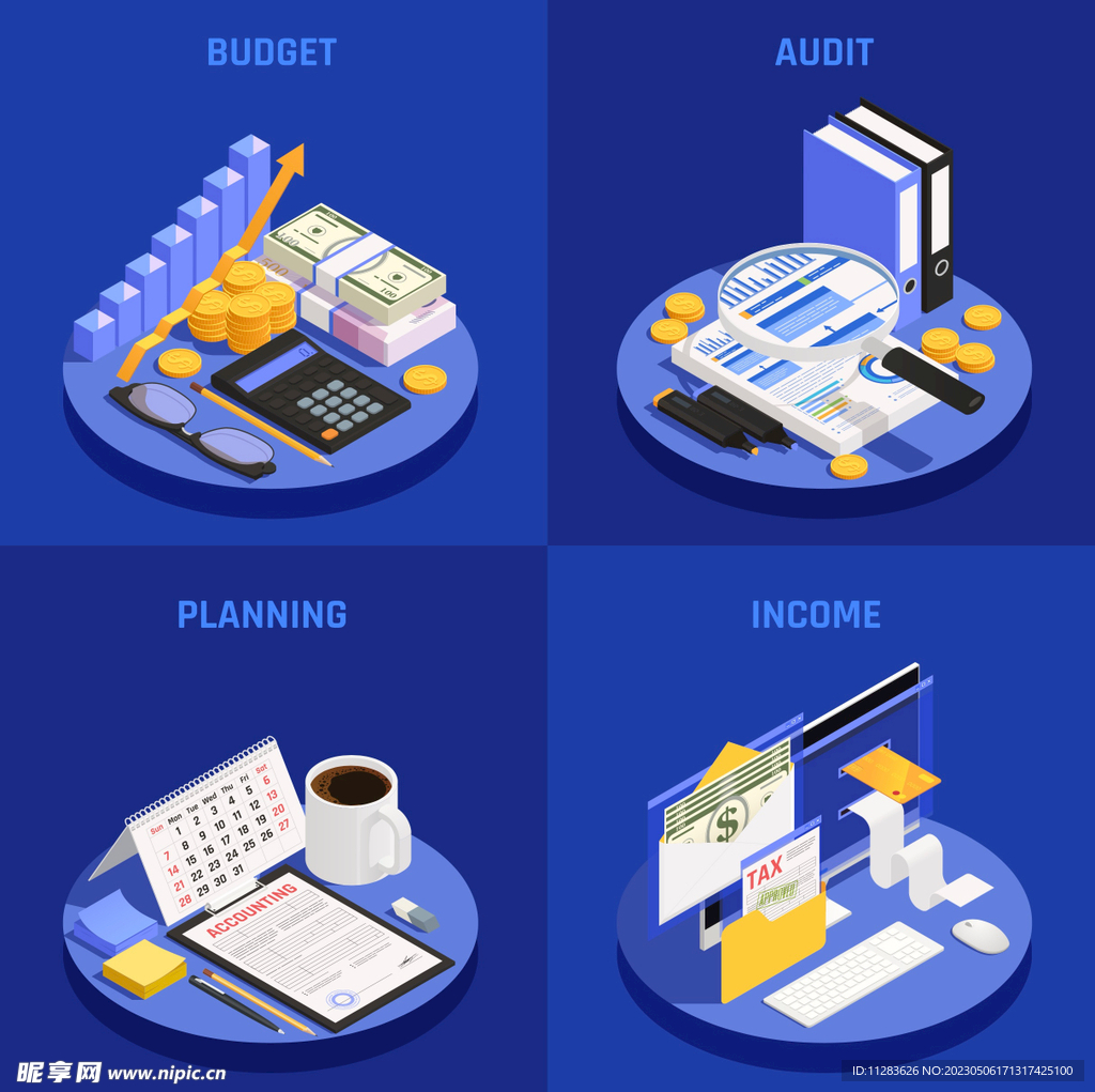 金融商务插画