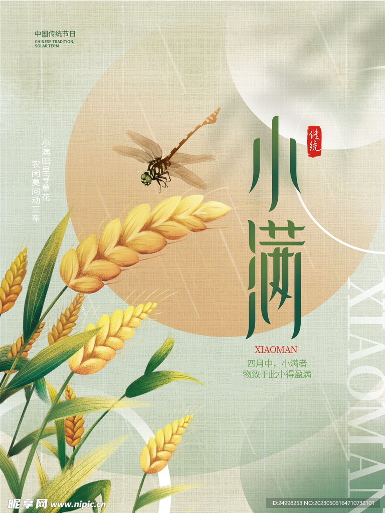 夏日节气小满海报