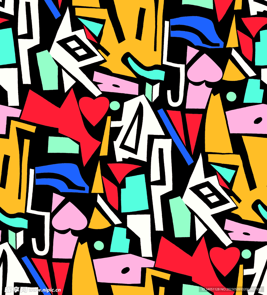 几何 色块 字母