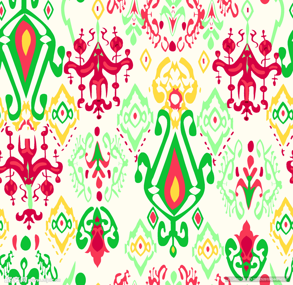民族风 佩斯利 矢量