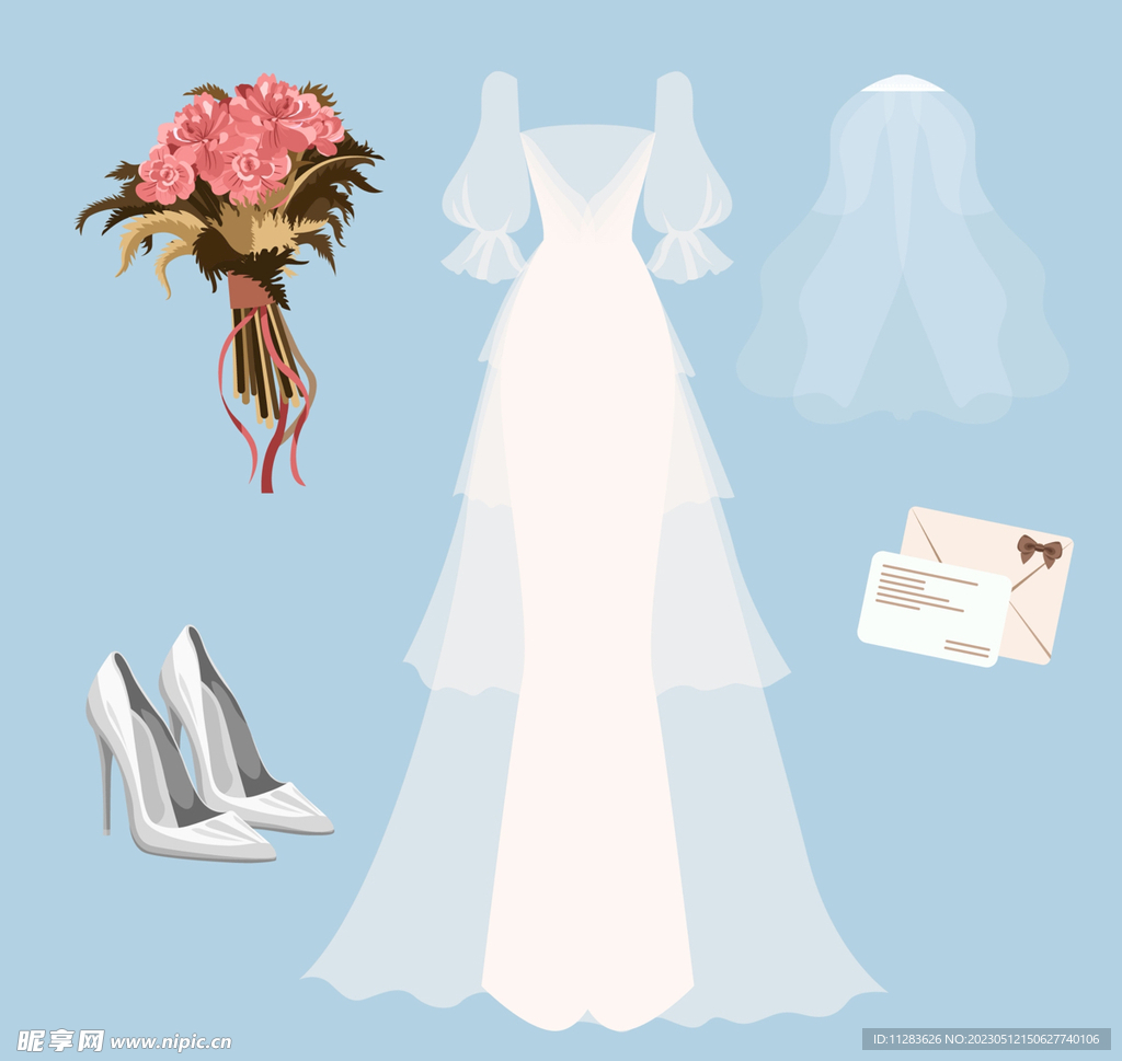 婚纱插画