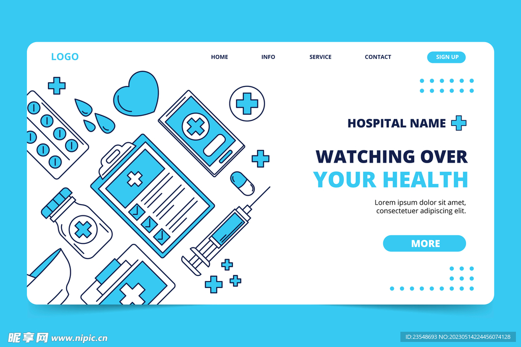 手绘医疗背景展板