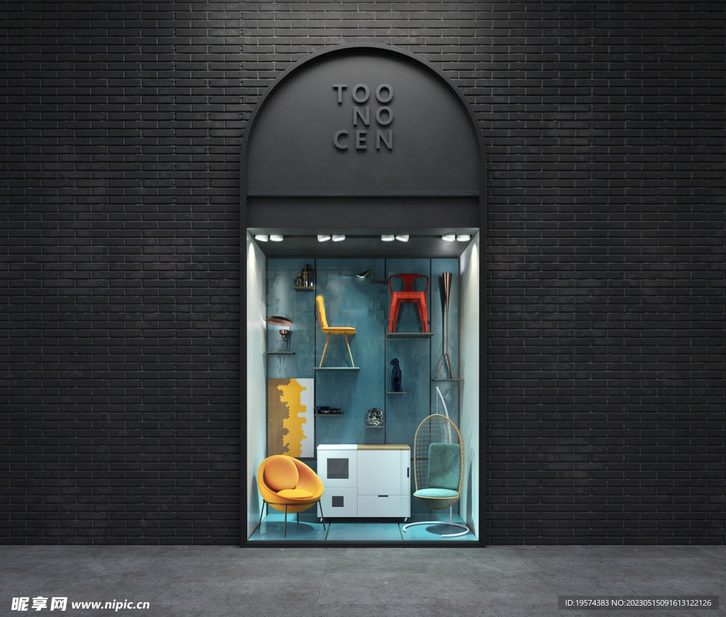 C4D模型橱窗