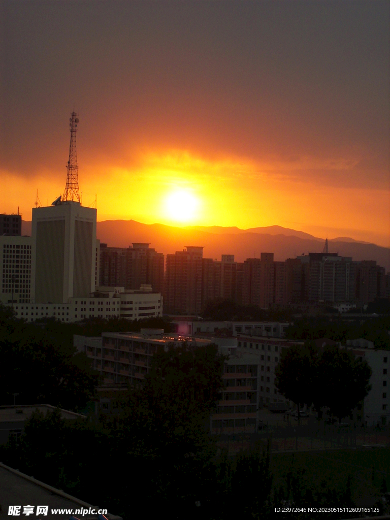 北理工校园四月傍晚景