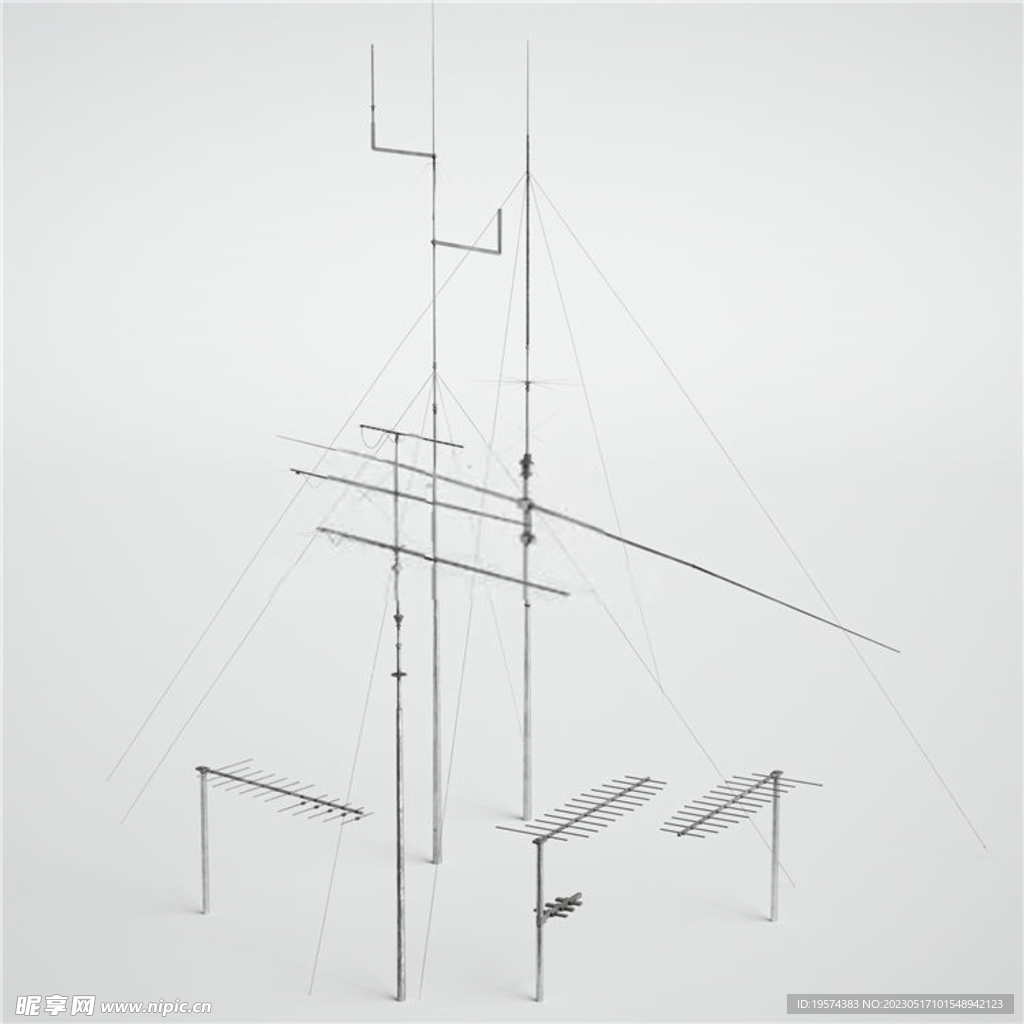 C4D模型电线杆