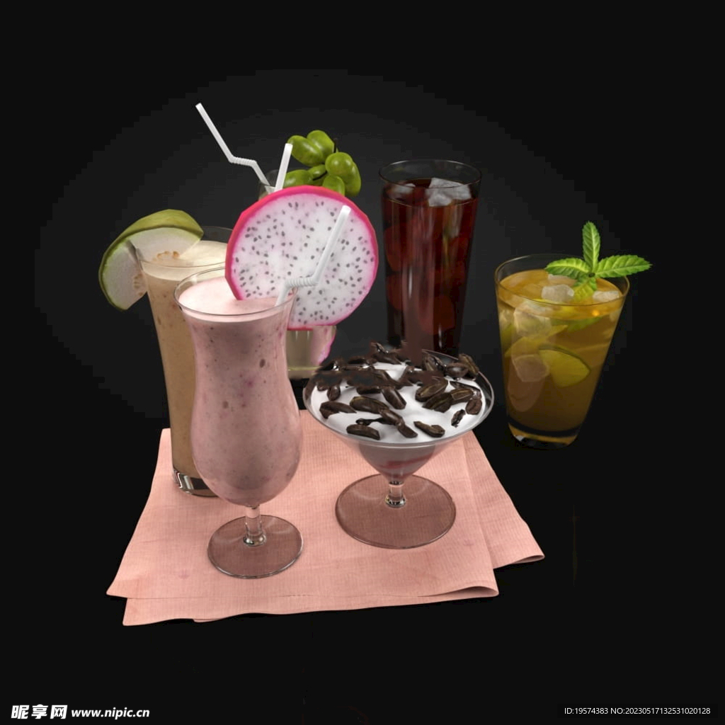 C4D模型 鸡尾酒  
