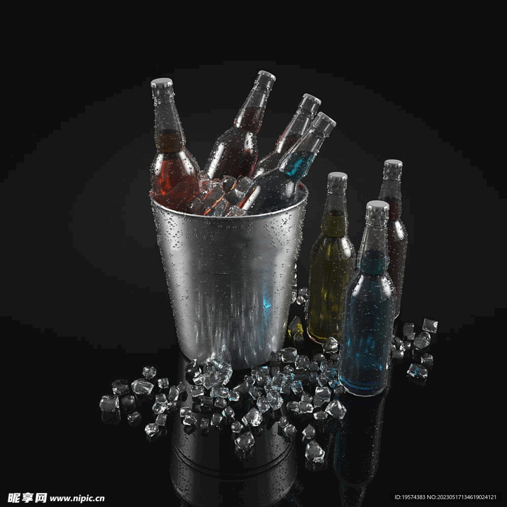 C4D模型啤酒瓶