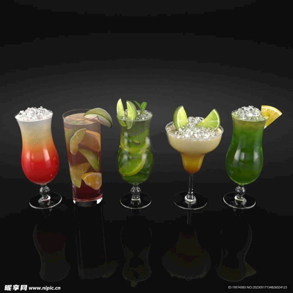 C4D模型鸡尾酒