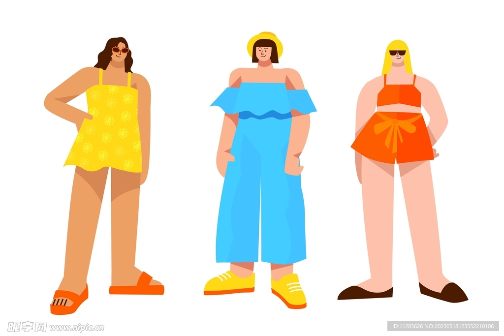 扁平女性插画