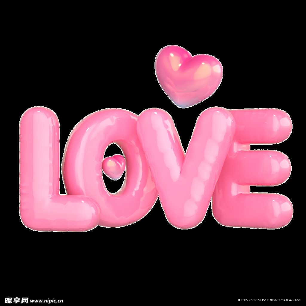3D立体love艺术字