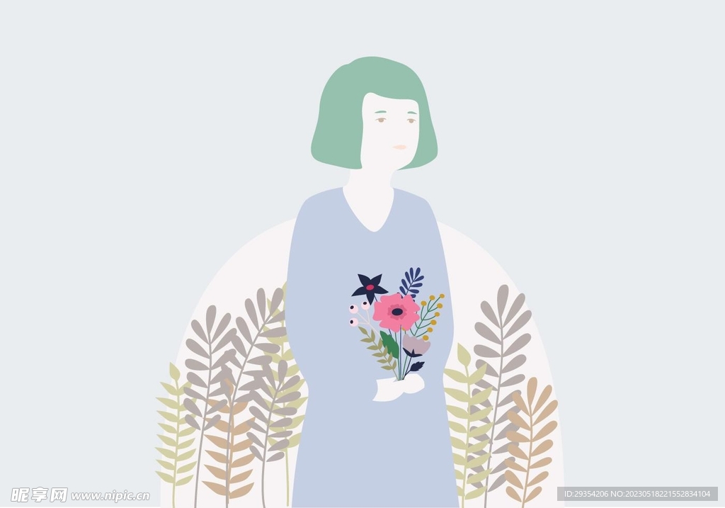 采花女图片