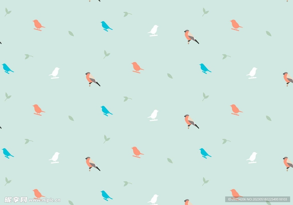 小鸟无缝背景图片