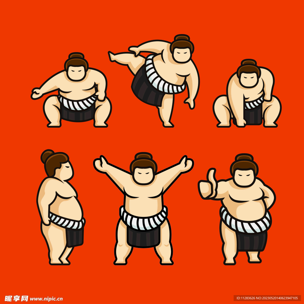 相扑插画