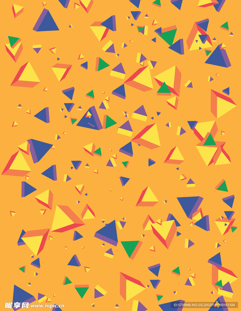 彩色三角形组合结构纹理图