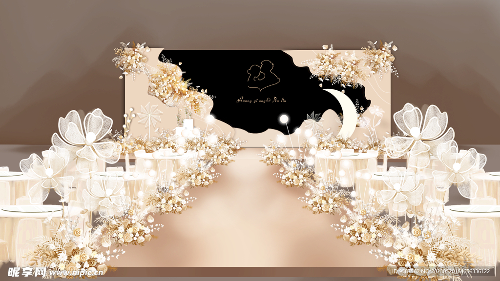 香槟色婚礼效果图