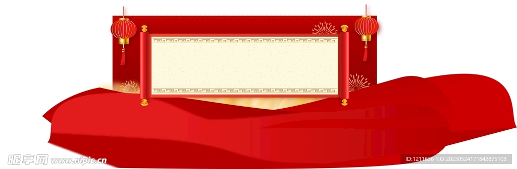 中国风卷轴展开形式背景