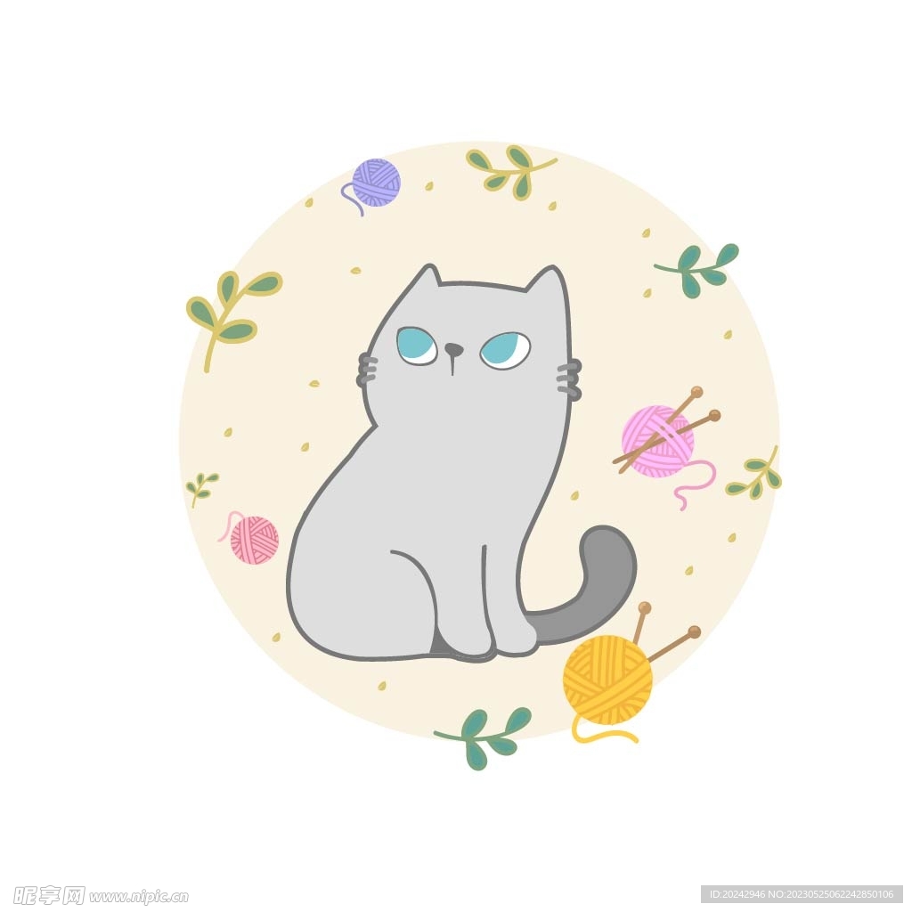 手绘猫  