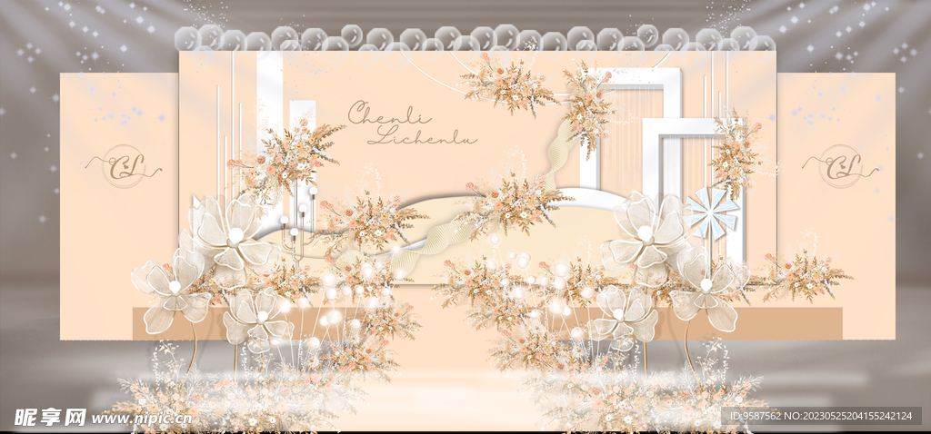 香槟色婚礼效果图