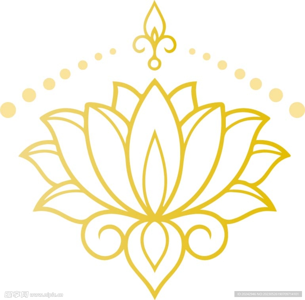 金色连花图案 