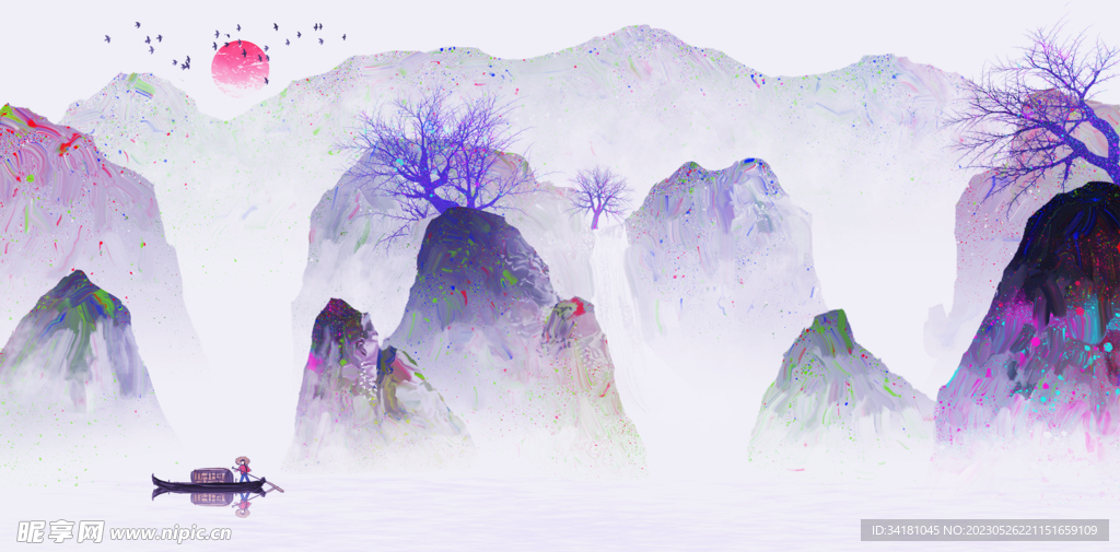 山水墨创意背景