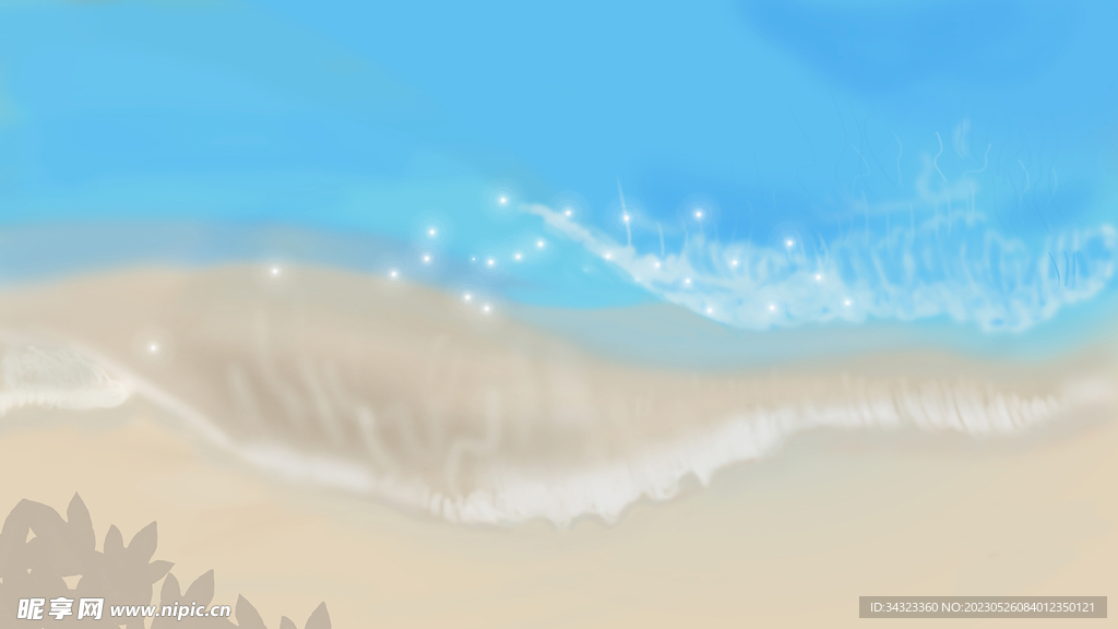 沙滩海波浪