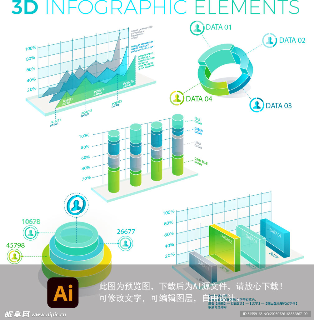 3D信息图表