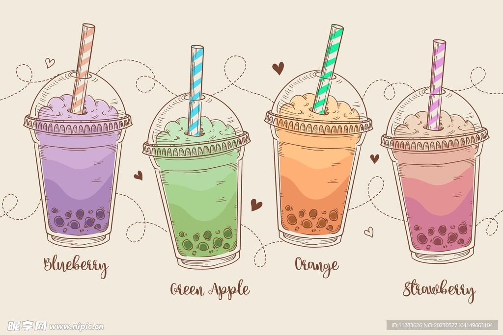 奶茶插画