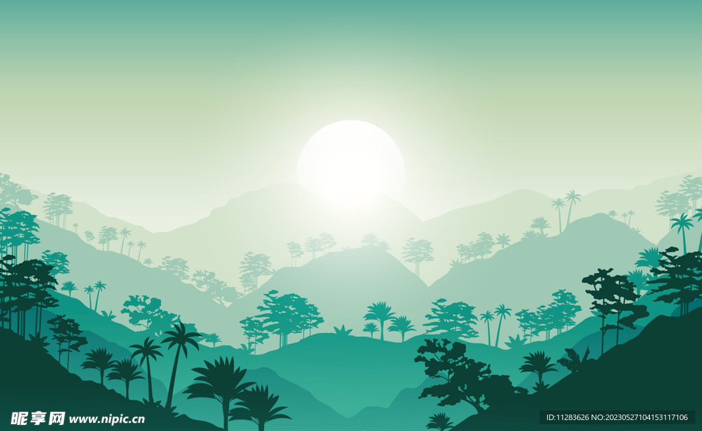 树林山脉背景