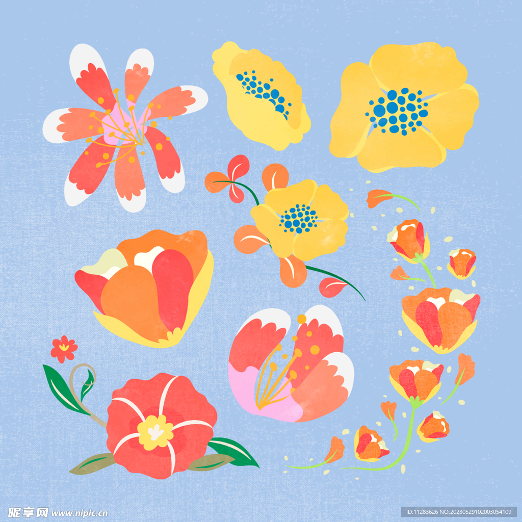 卡通花朵图案