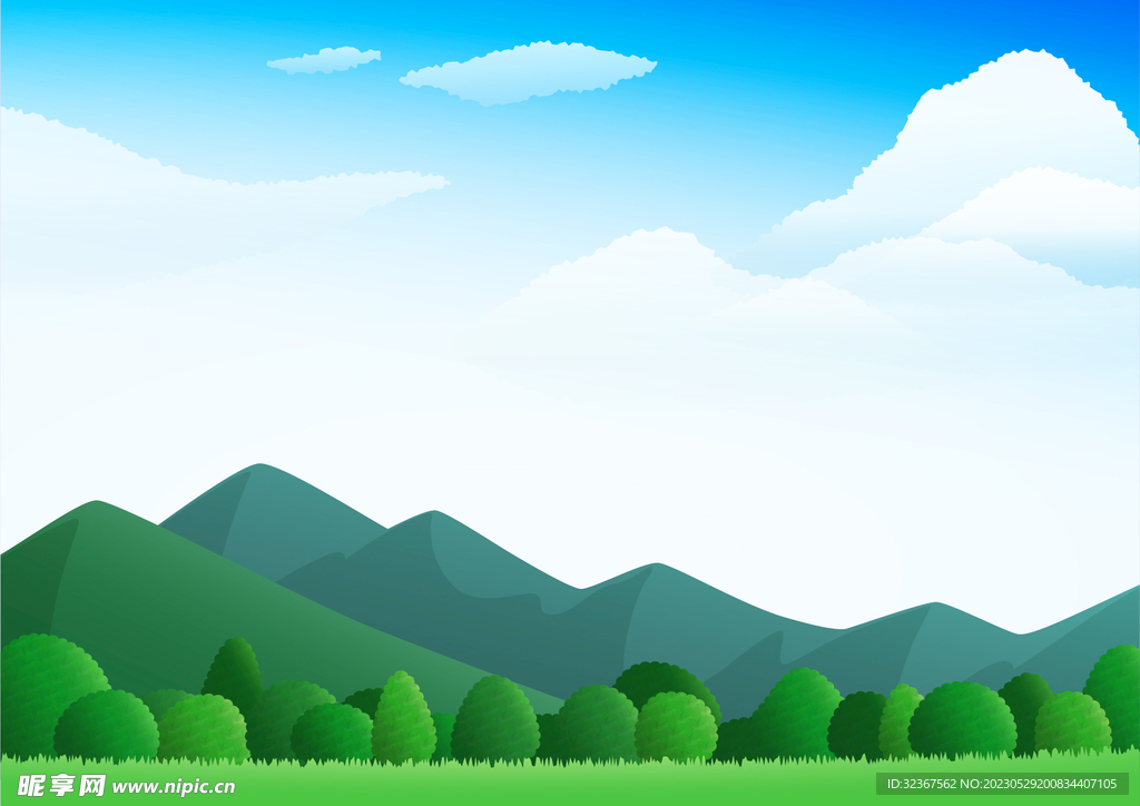 自然景观天空山水矢量背景
