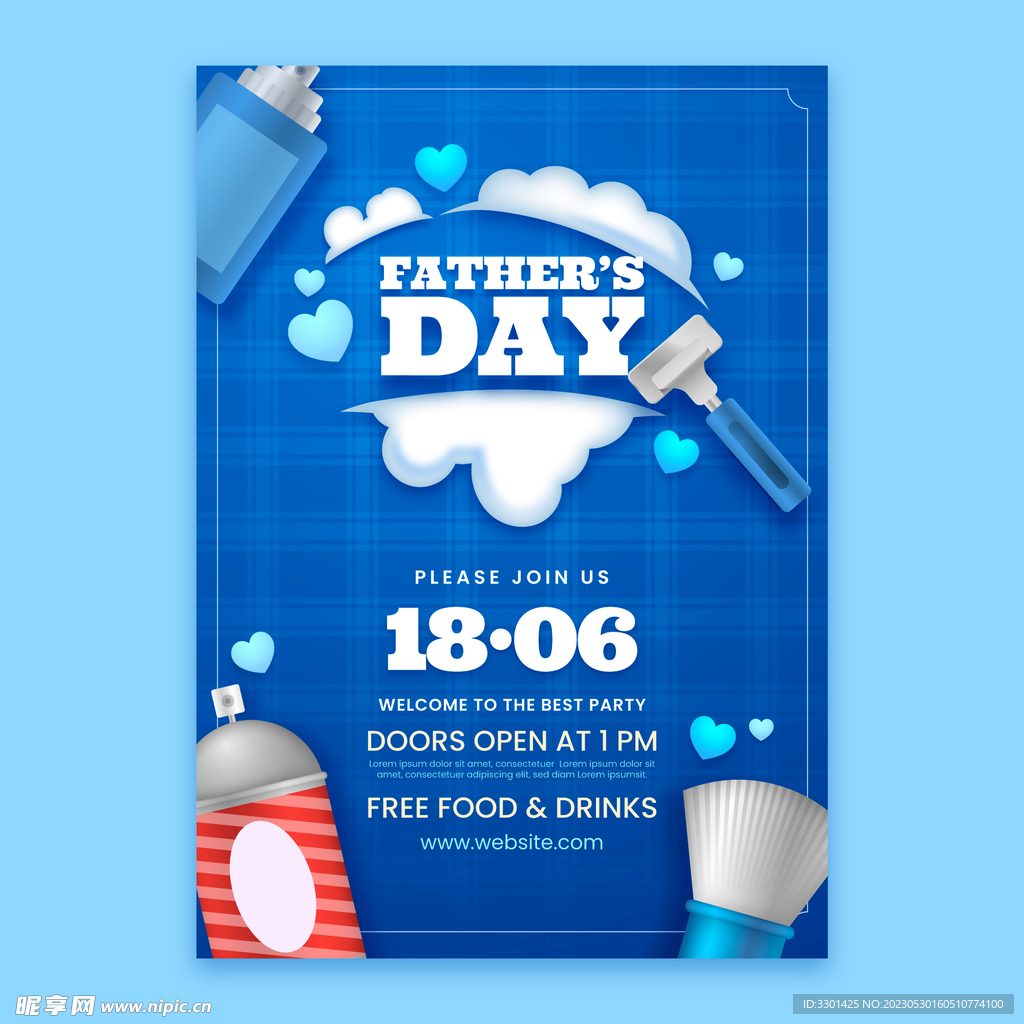 父亲节活动矢量海报设计 