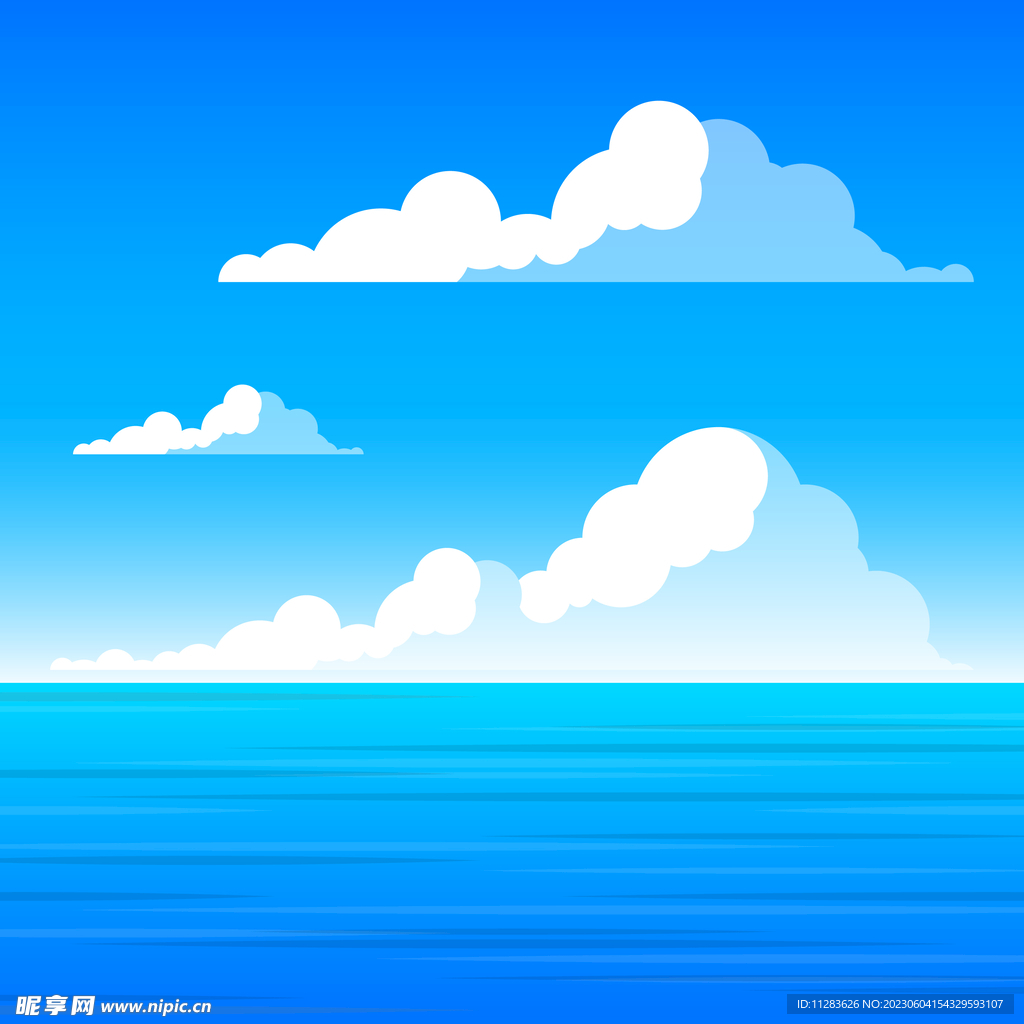 蓝天大海插画