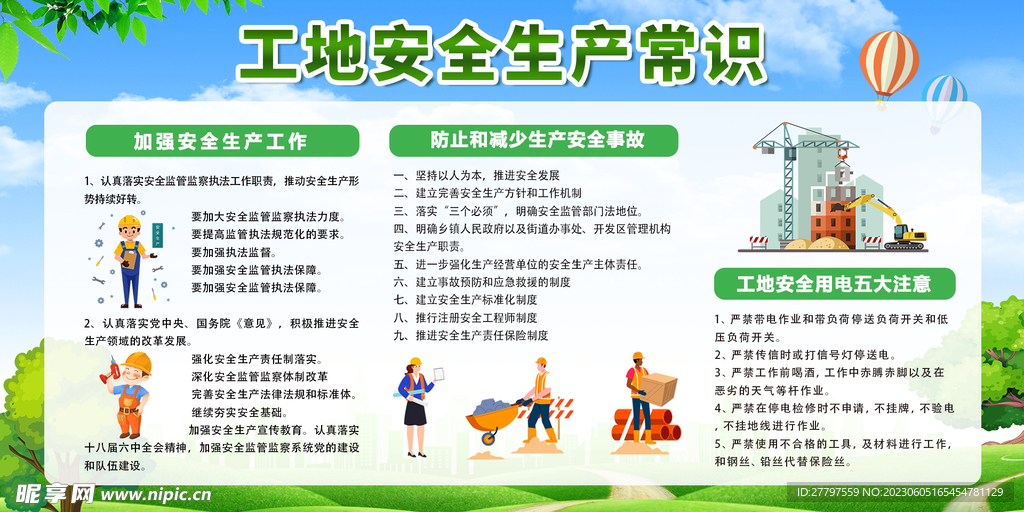 工地安全宣传展板