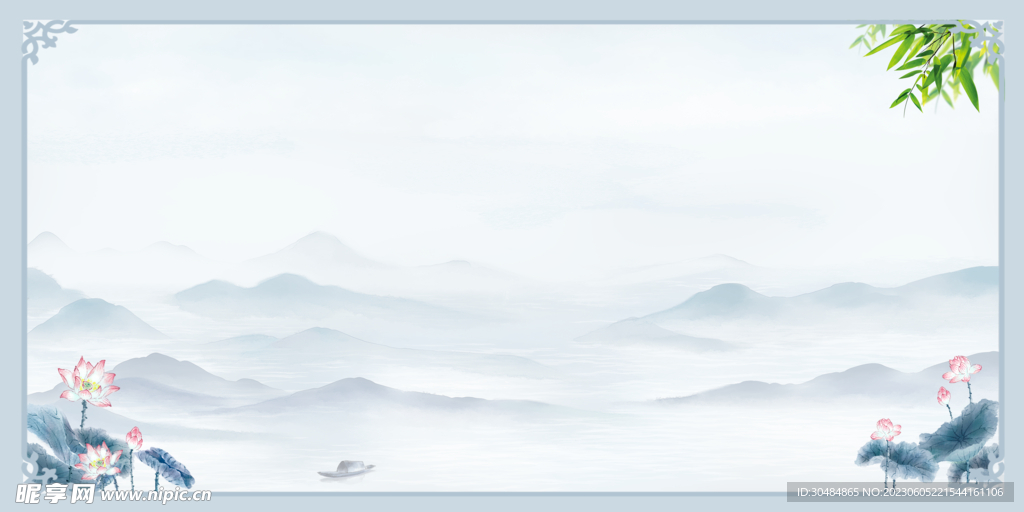 大气山水背景图