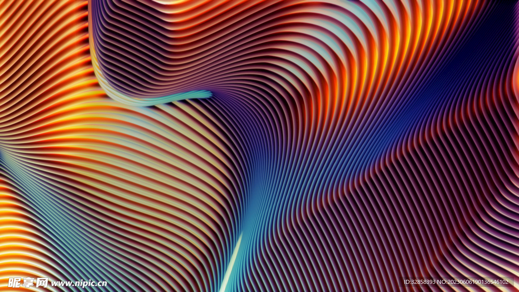 彩色抽象拉丝3D立体流体渐变