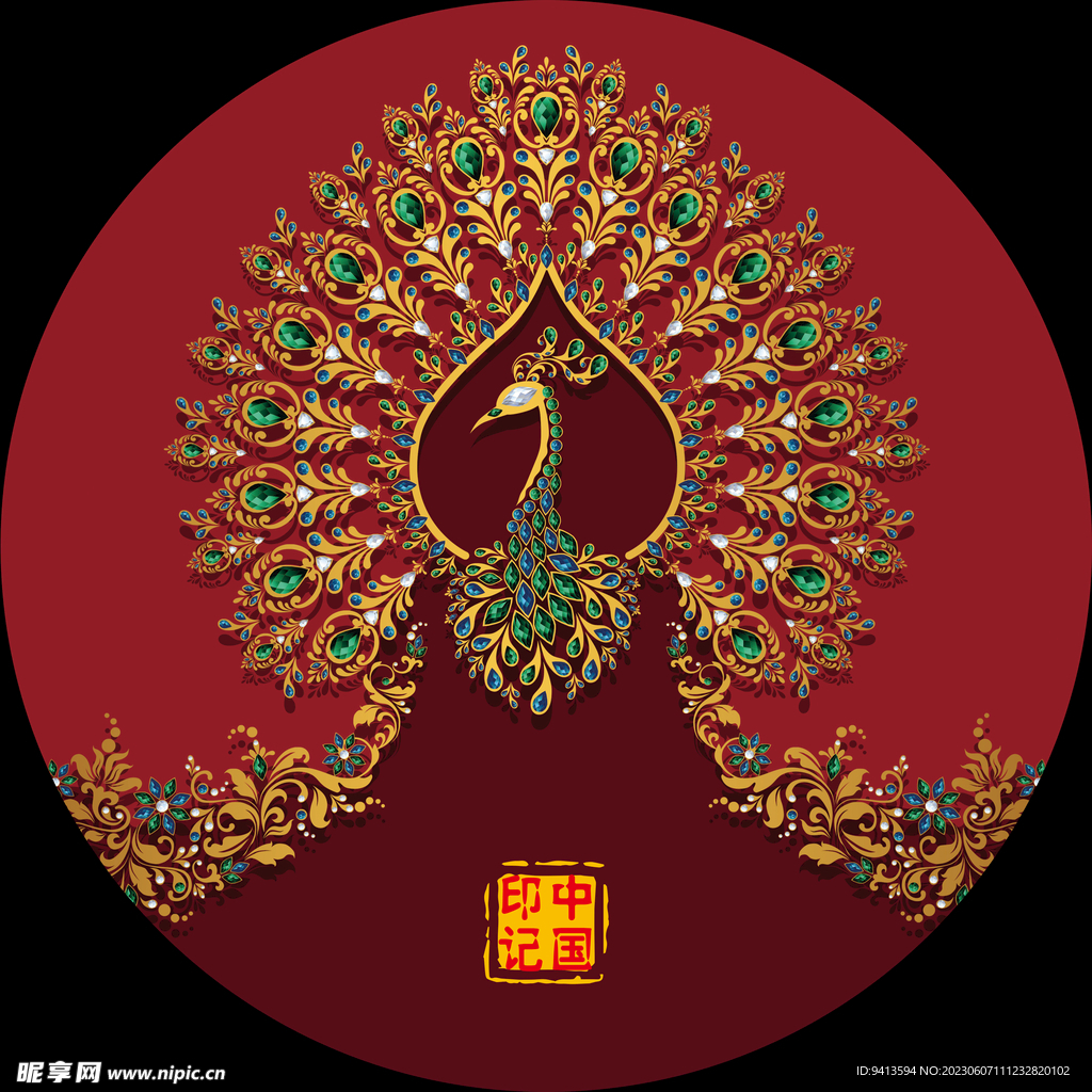 国潮圆形图标