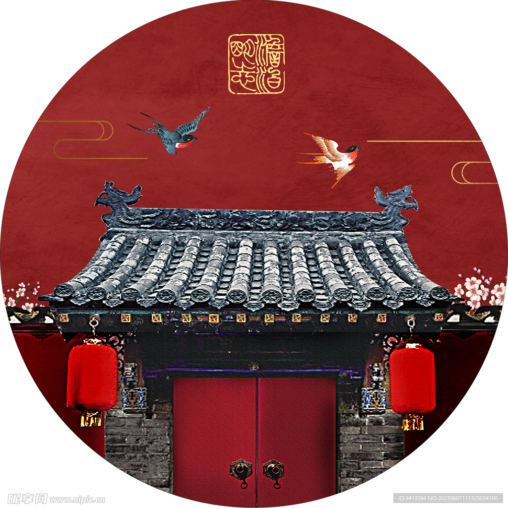 国潮圆形图标