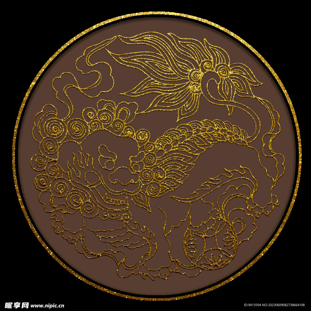 国潮圆形图标