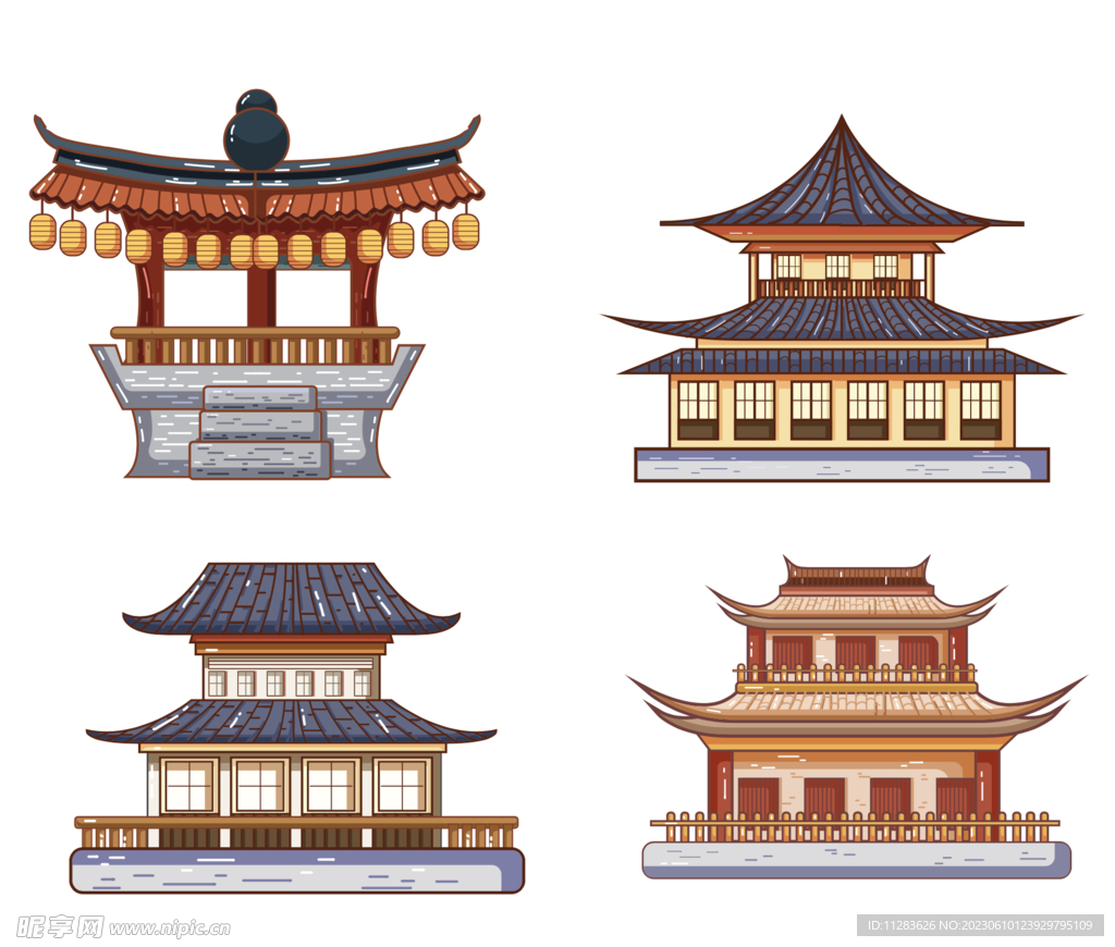 古代建筑插画