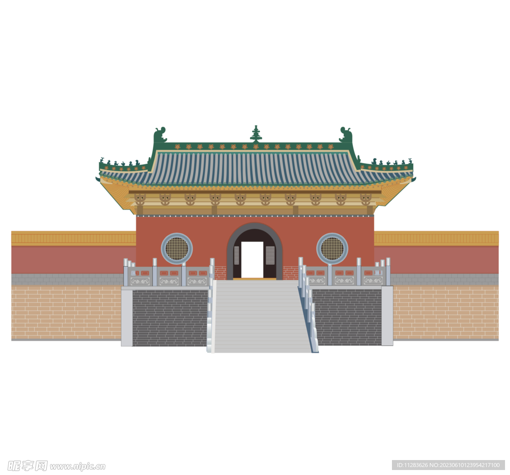 中国风建筑插画