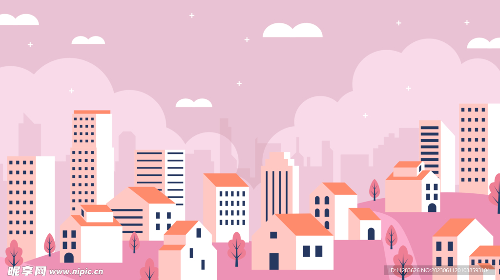 生态农村插画