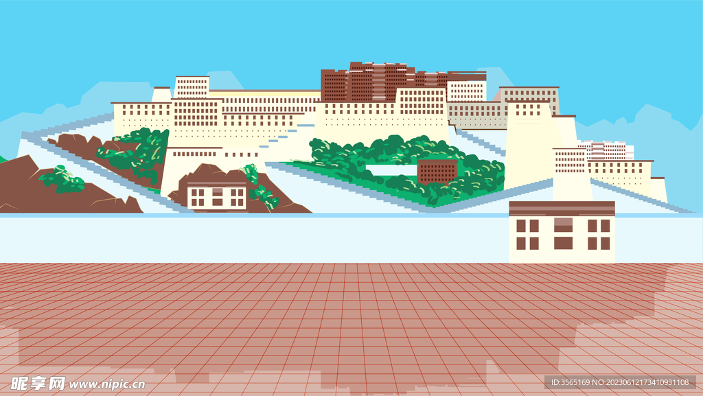 AI 矢量布达拉宫