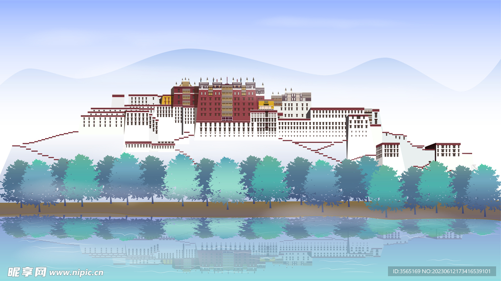 AI 矢量布达拉宫