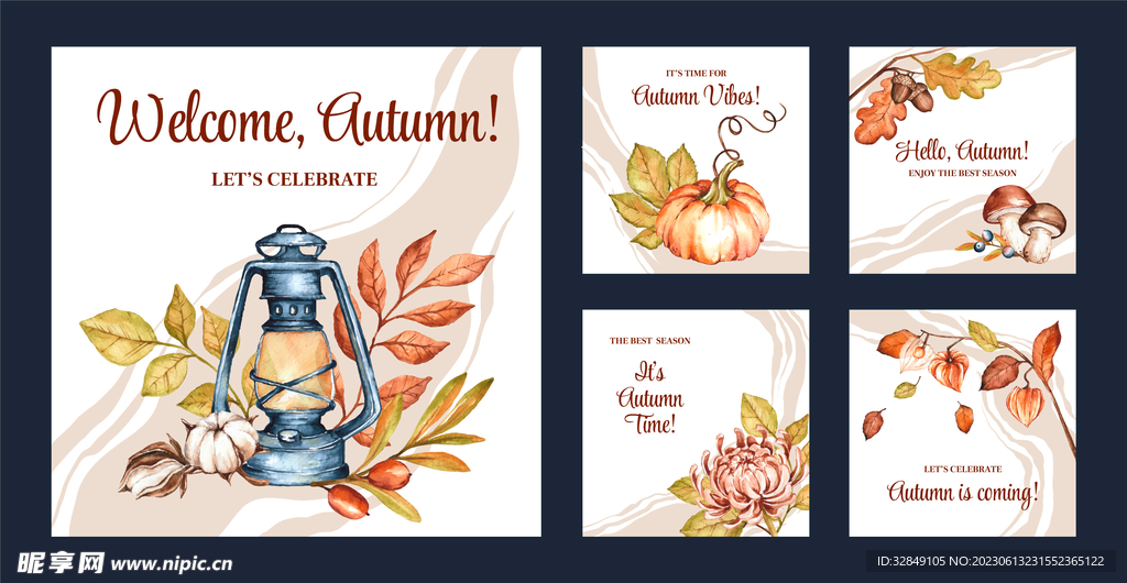 手绘秋季海报背景